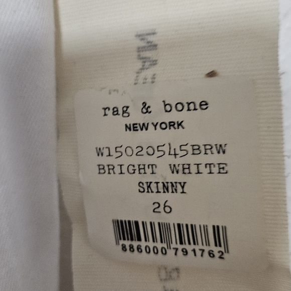 Rag and Bone bright white skinny jeans size 26 - Picture 3 of 15